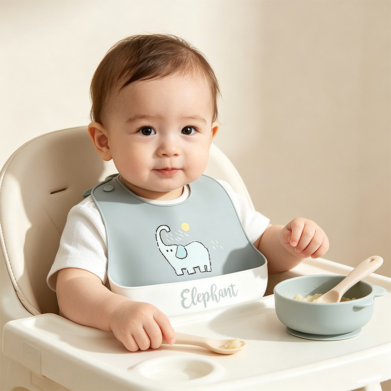 Baby Food Year Old - Bavoirs d'alimentation en silicone pour bébé,