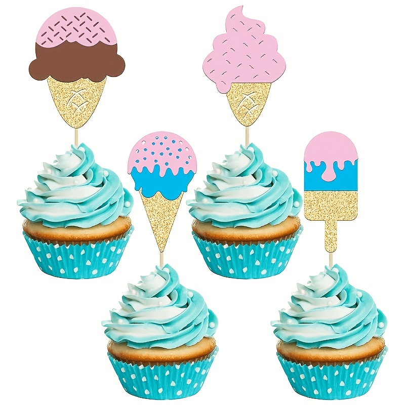 Baby Food Dessert - 12 décorations de cupcakes à paillettes
